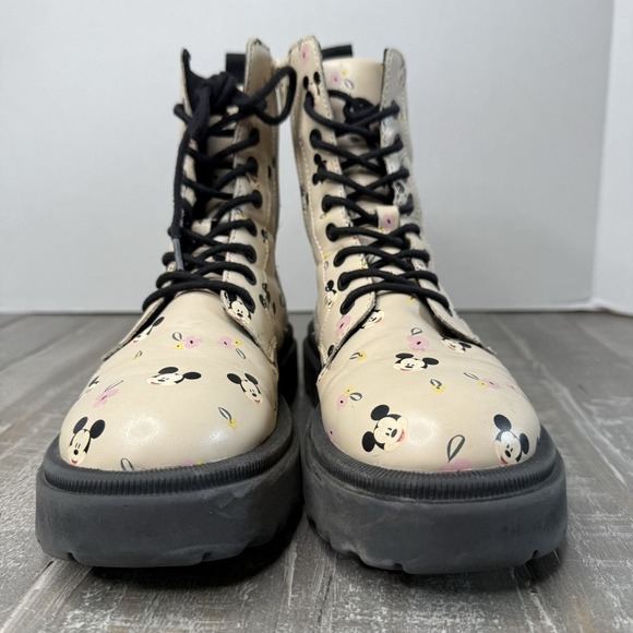 Zara Kids Mickey Mouse Lace Ankle Boots Girls Size US 3.5, EUR 35 - Picture 4 of 11